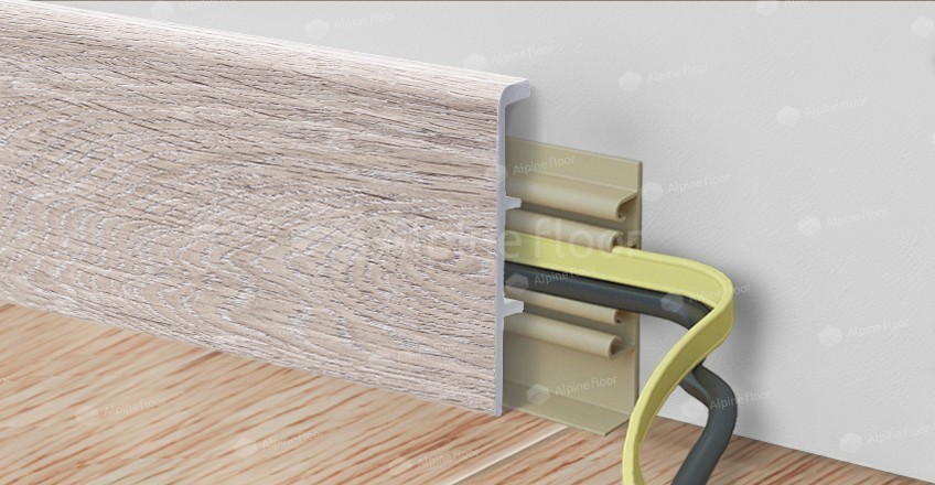 Напольный плинтус Rico Concept 80 Дуб Латте (2200*20*80 мм) — купить в Астрахани