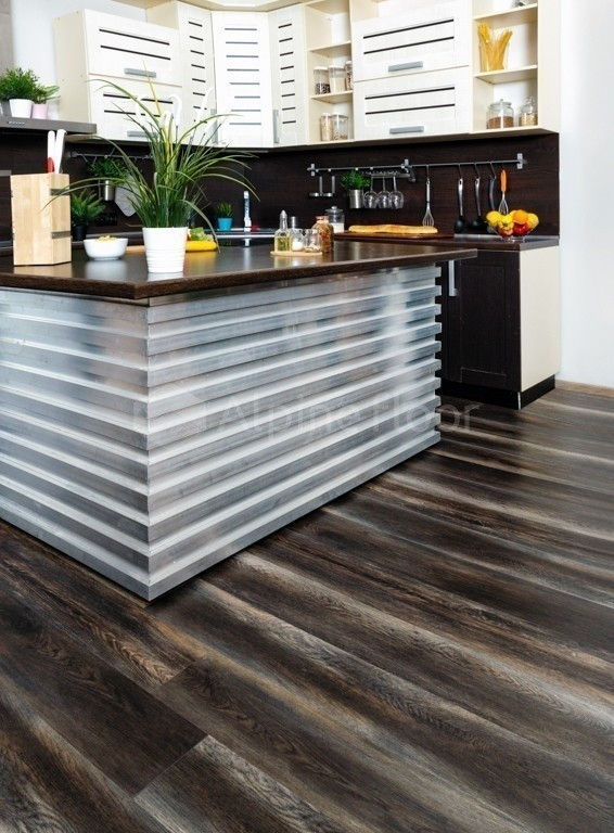 Кварцвиниловая плитка "Alpine Floor" Орех Темный  (1219*184*2мм) — купить в Астрахани