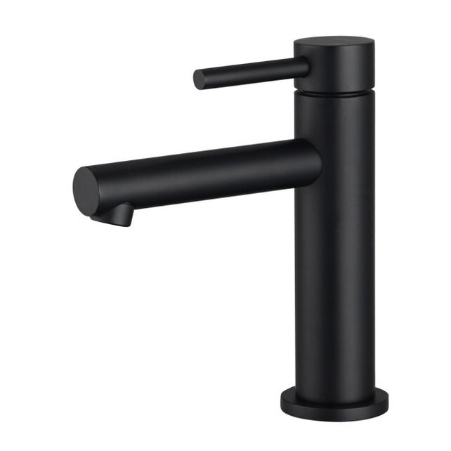 Смеситель Don для умывальника с гибкой подводкой 40см, без донного клапана, матовый черный 53-522-ner