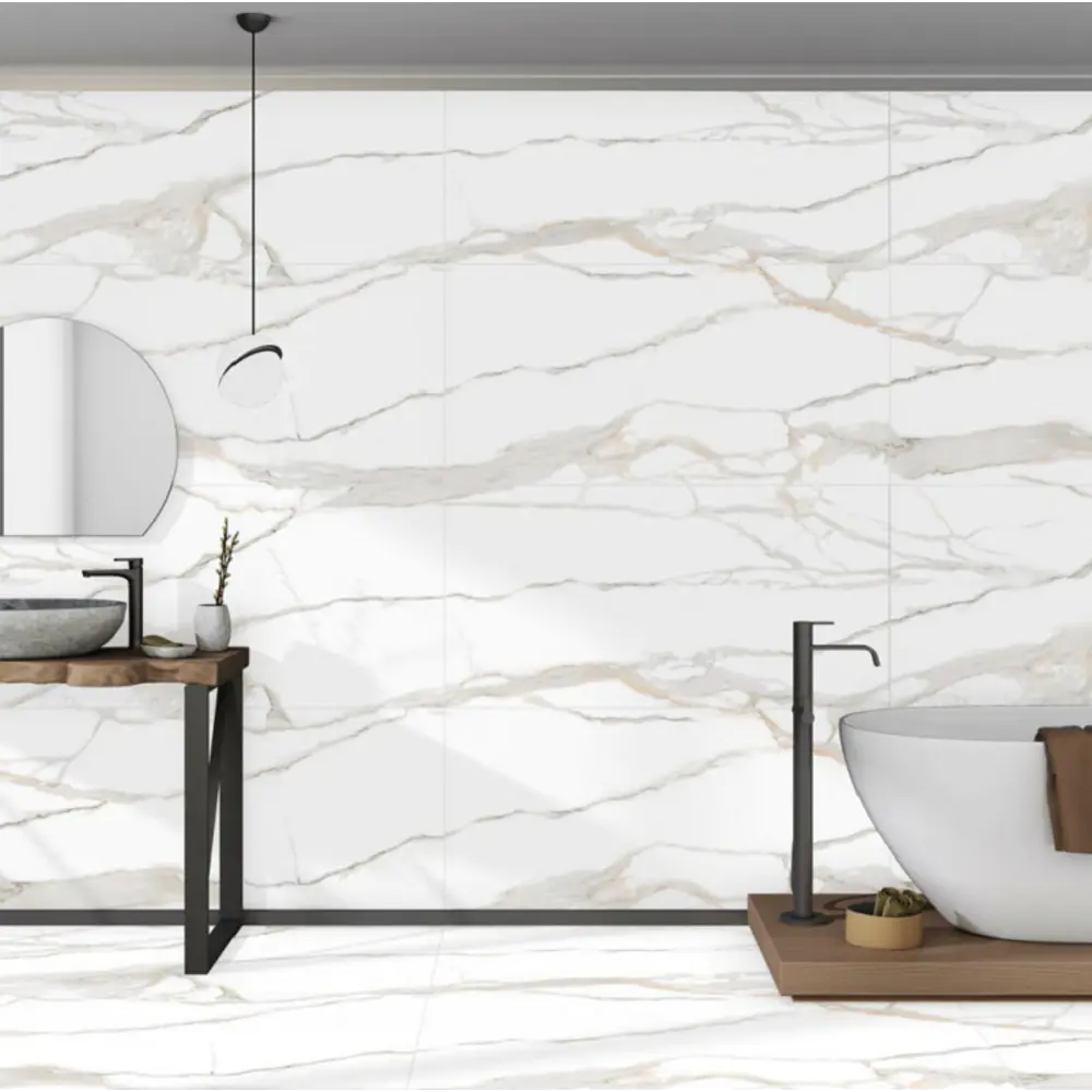 Керамогранит "Sonex" Statuario velencia карвинг 60x120см цвет белый с бежевыми разводами — купить в Астрахани