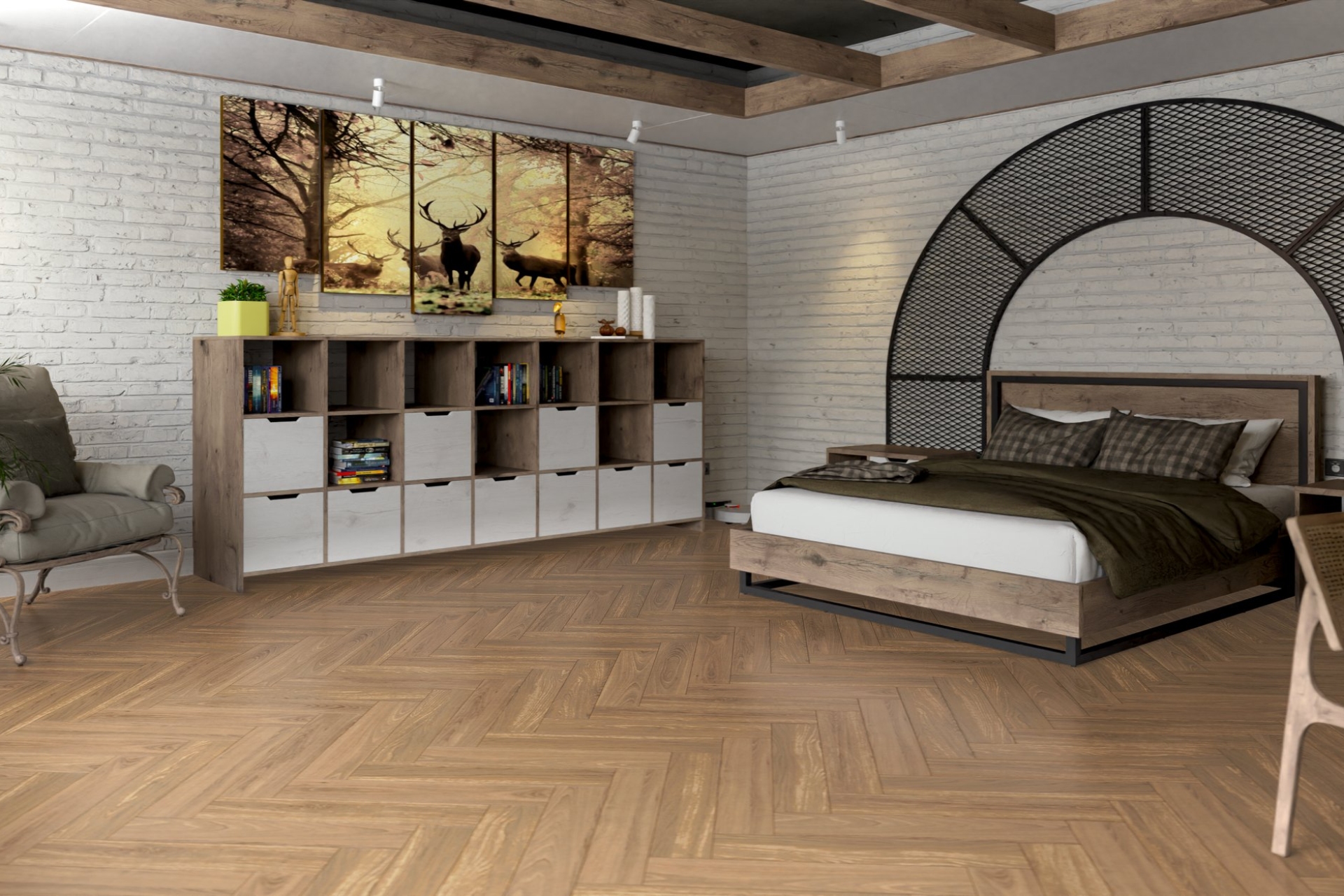 Инженерный паркет «Damy Floor» Натуральный (укладка елочкой) — купить в Астрахани