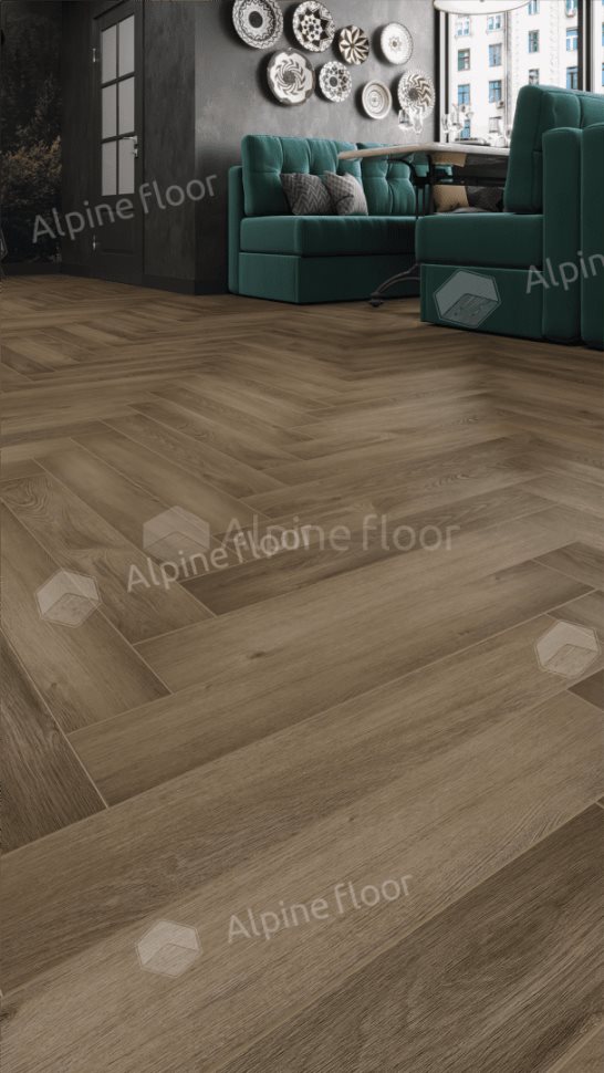 Ламинат "Alpine Floor" Herringbone 12 PRO Дуб Анжу (606*101*12 мм) — купить в Астрахани