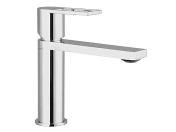 Смеситель Kub для умывальника с гибкой подводкой 40см, без донного клапана, хром 54-020-crm